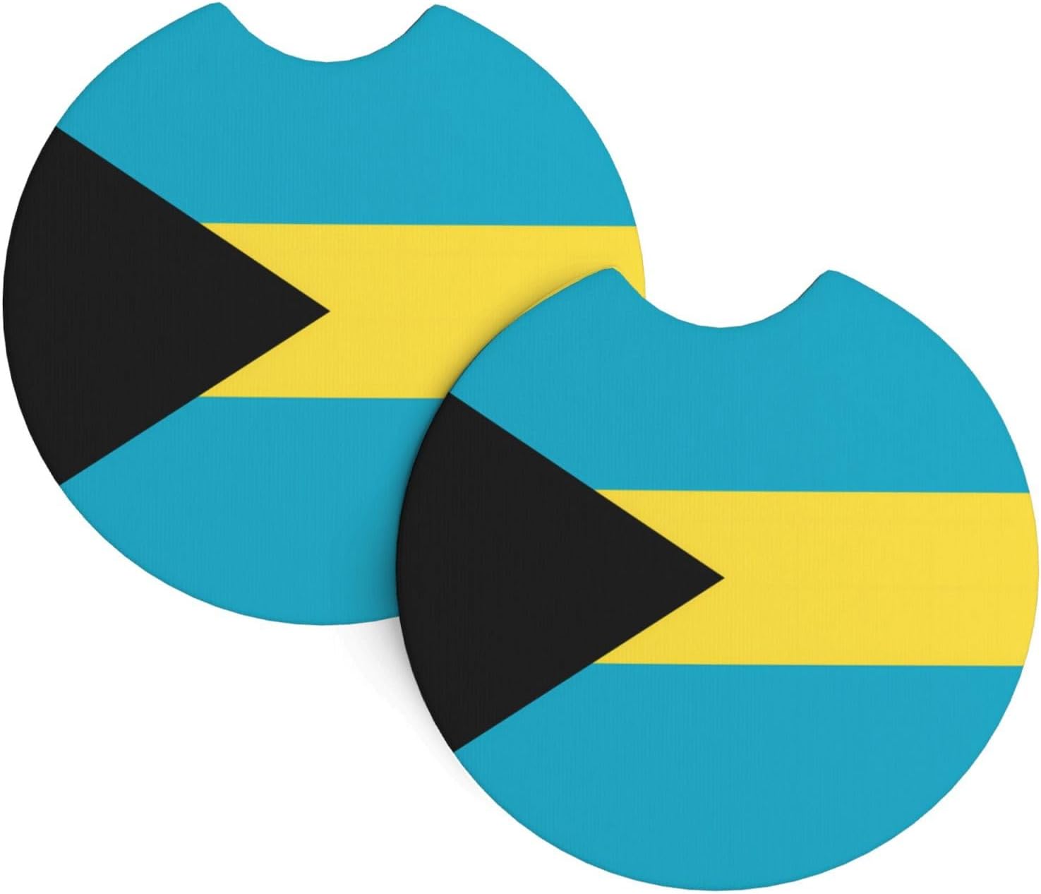 Phayah Flag of The Bahamas Car Coasters 2 Pack Protect Your Cup Holder Suitable for Daily Life and Outdoor Self-Driving New Car Gift