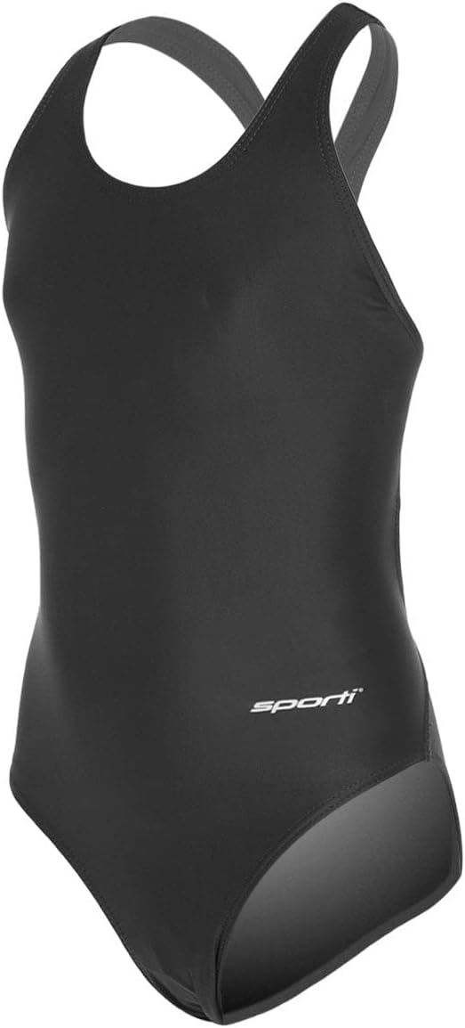 Sporti Solid Wide Strap One Piece Swimsuit Youth (22-28), Bathing Suit for Girls with UPF Protection and Racerback Style