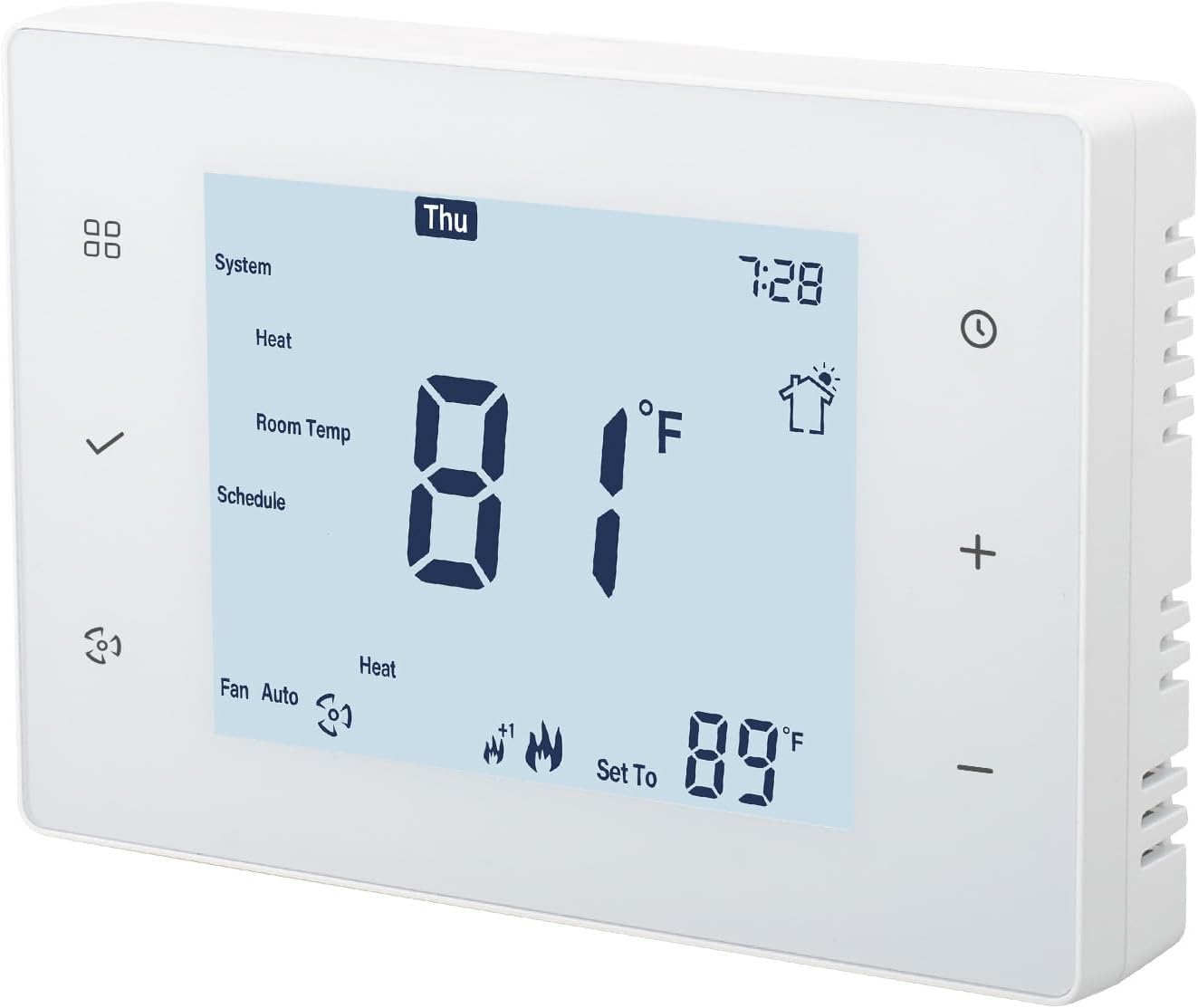 Thermostat for Home,7 Day Programmable Thermostat,Up to 2Heat/2Cool HVAC Furnace, Heat Pump, Air Conditioning,AC24V,White