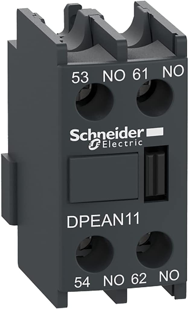 Schneider Electric – DPEAN11 Easy TeSys Auxiliary Contact Block, 1 NO and 1 NC, Screw Clamp Terminals, for use with DPE Contactor