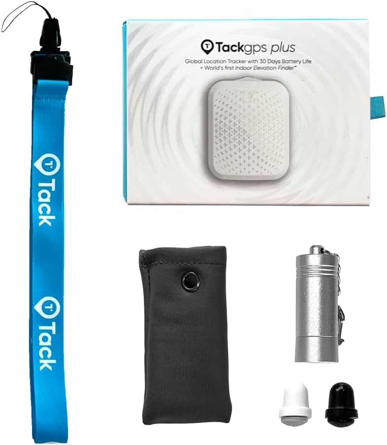 Tack GPS Plus Care Bundle with Lowest Monthly fee + 30 Days Battery Life. Fall Detection + SOS Alerts + Indoor Elevation Finder – for Kids, Elderly, Autism, Alzheimer, Dementia, Special Needs