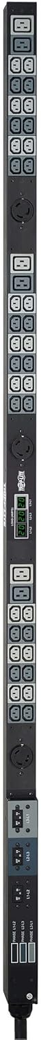 Tripp Lite Metered PDU, 45 Outlets (36 C13, 6 C19, 3 L6-30R), 208V, Hubbell 50A CS8365C, 6ft Cord, 0U Vertical Rack-Mount Power, TAA (PDU3MV6H50A)