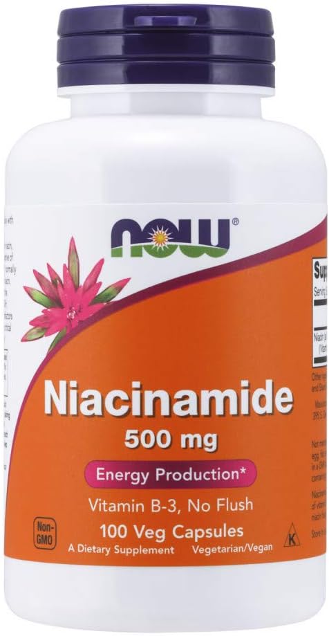 NOW Foods Supplements, Niacinamide (Vitamin B-3) 500 mg, Energy Production*, 100 Veg Capsules