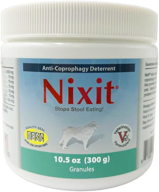 Nixit Stool-Eating Preventative for Dogs – Vitamin B Supplement – Chicken Liver and Natural Fish Flavored Powder – 10.5 oz