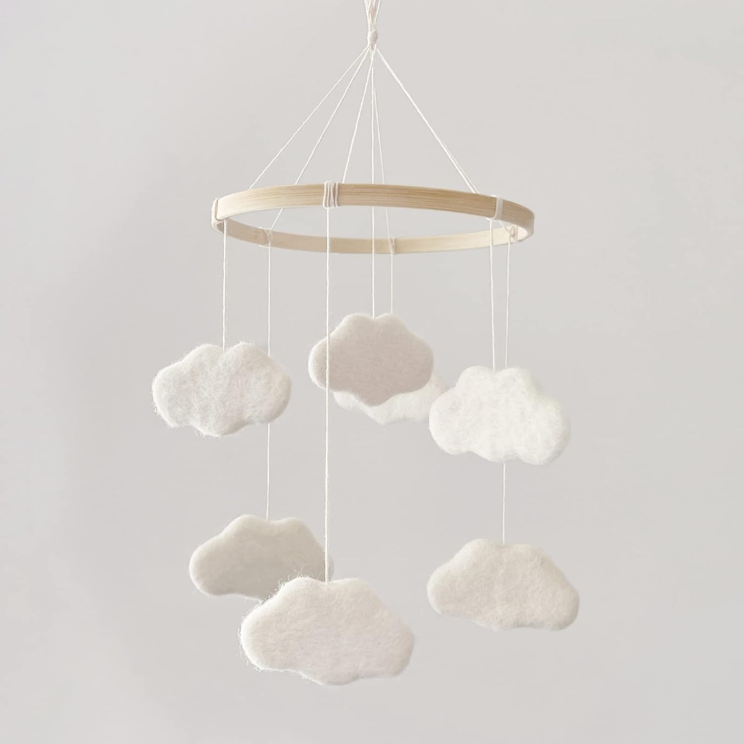 Baby Mobile for Crib – Boho Crib Mobile – Felt Cloud Mobile – Gender Neutral Baby Mobile – Boho Nursery Decor – Crib Mobile for Girls, Boys – Mobile for Bassinet, Pack N Play – Cloud