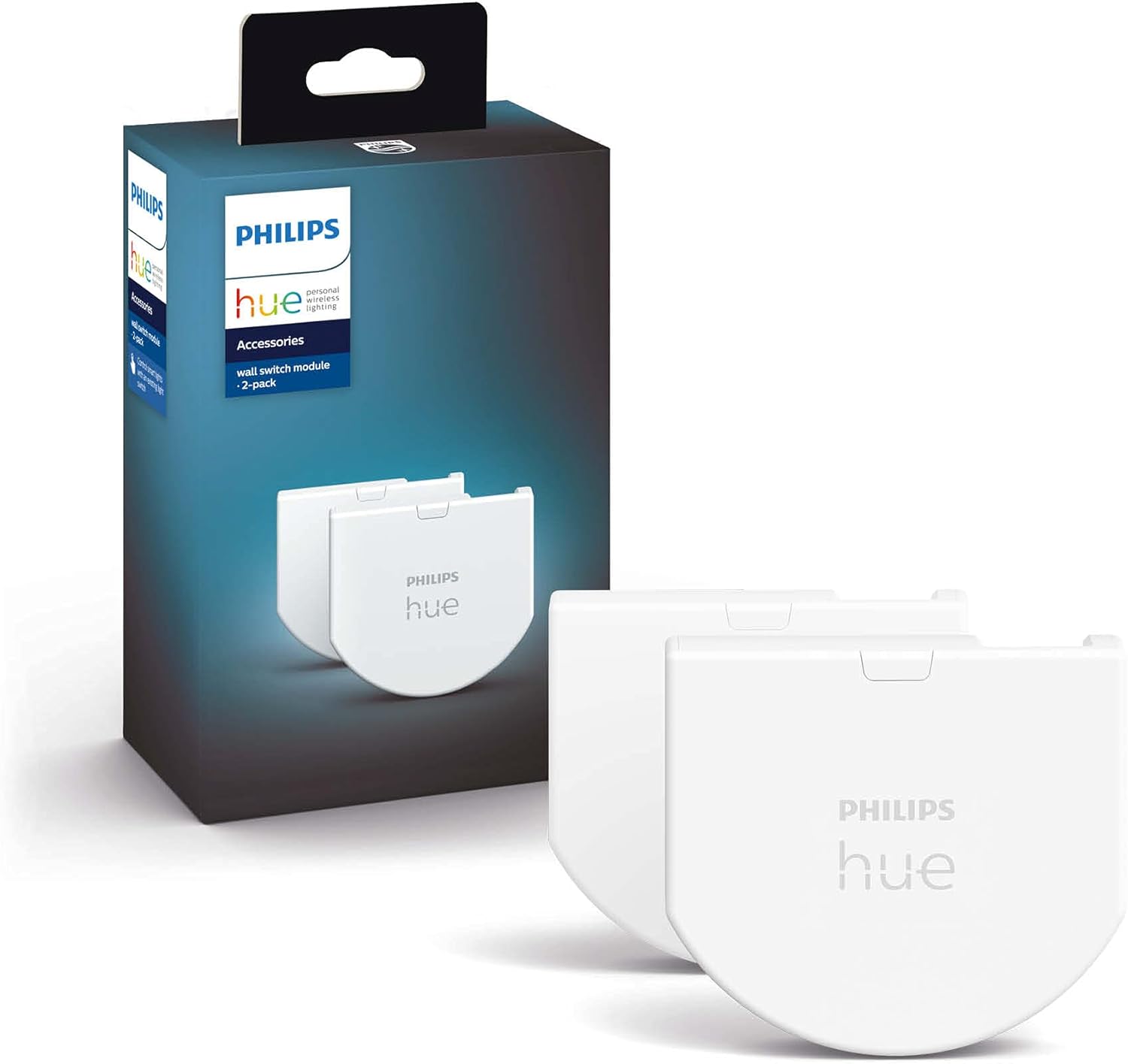 Philips Hue Wall Switch Module, White – 2 Pack – Indoor – Keeps Hue Smart Lights Reachable When Switch is Off – Requires Hue Lights and Hue Bridge