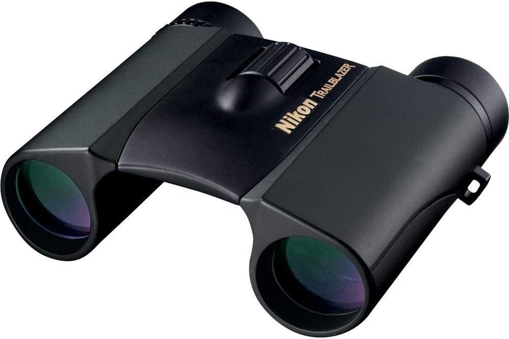 Nikon Trailblazer 8×25 ATB Black Binoculars 8218 | Waterproof, Fogproof, Dual-hinge design, Compact Binocular, Black Rubber Armoring, Mutlilayer-coated lenses | Official Nikon USA Model