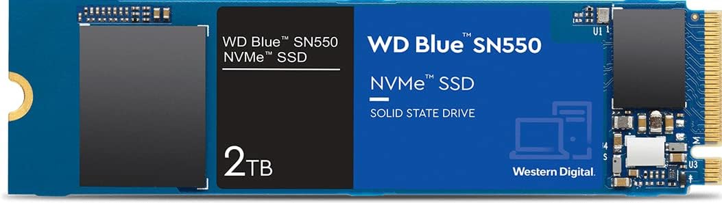 Western Digital 2TB WD Blue SN550 NVMe Internal SSD – Gen3 x4 PCIe 8Gb/s, M.2 2280, 3D NAND, Up to 2,600 MB/s – WDS200T2B0C