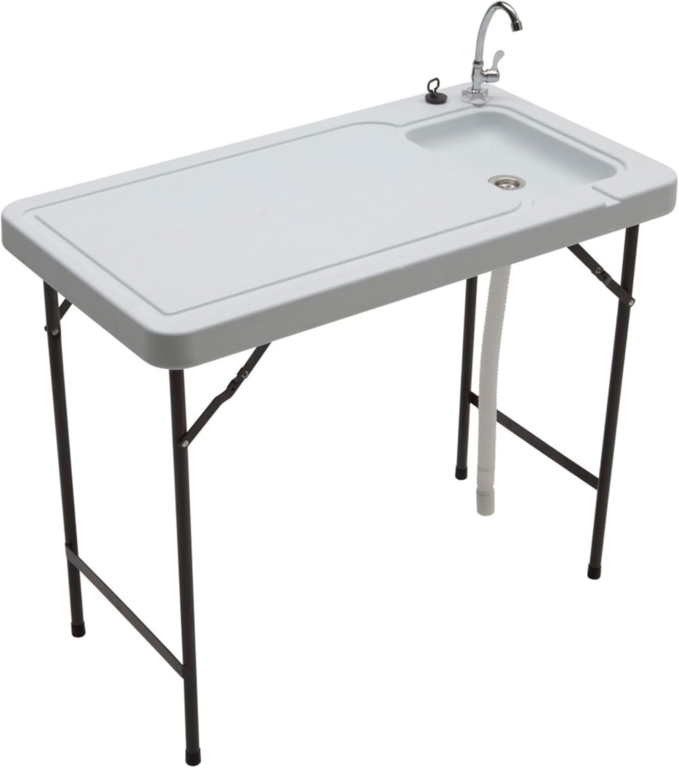 SEEK Outdoor Folding Fish and Game Cleaning Table with Quick Connect Stainless Steel Faucet and Drain Hose for Fishing, Hunting, and Camping Gear