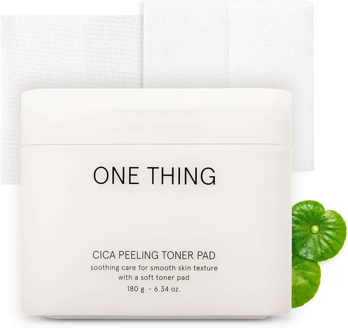 ONE THING CICA Peeling Toner Pad 6.34 Oz, 65 Pads | Vegan Soothing Calming Exfoliating Purifying Hydrating Facial Cotton Toner Pads for All, Sensitive Skin, Pore Blackhead Care | Korean Skincare