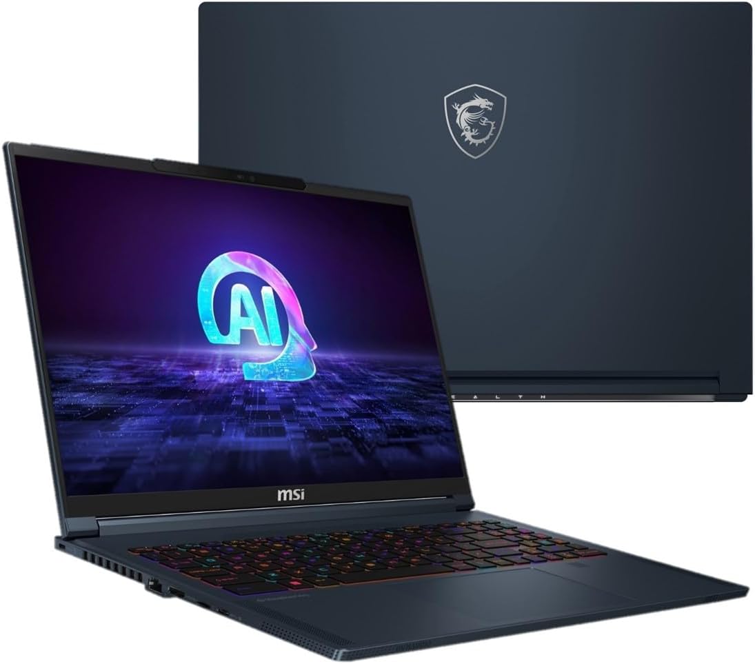 EXCaliberPC [2024] MSI Stealth 16 AI Studio A1VGG-036US Pro Extreme (Intel Core Ultra 9 185H, 96GB DDR5 RAM, 2TB NVMe SSD, NVIDIA GeForce RTX 4070, 16″ 240Hz QHD+, Windows 11 Pro) Gaming Laptop