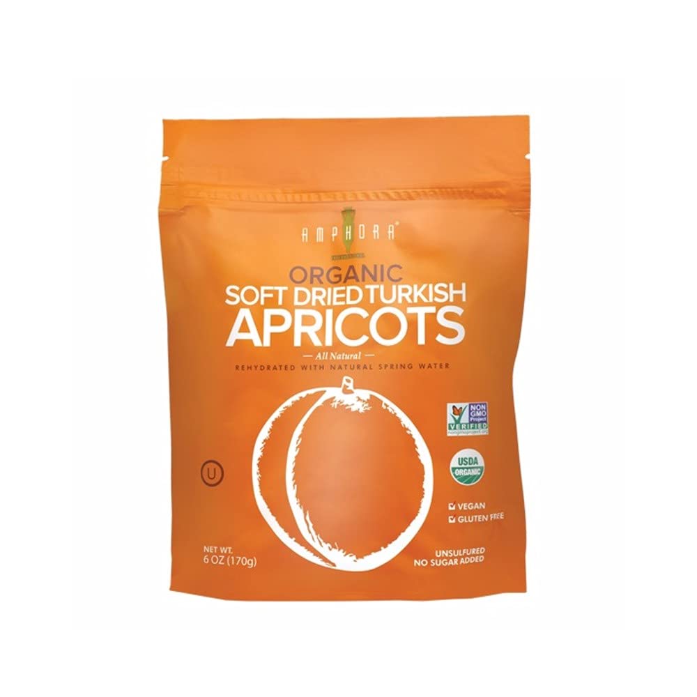 Amphora, Soft Dry Fruit Organic Apricots, ( 6 Ounce, pack of 6 )