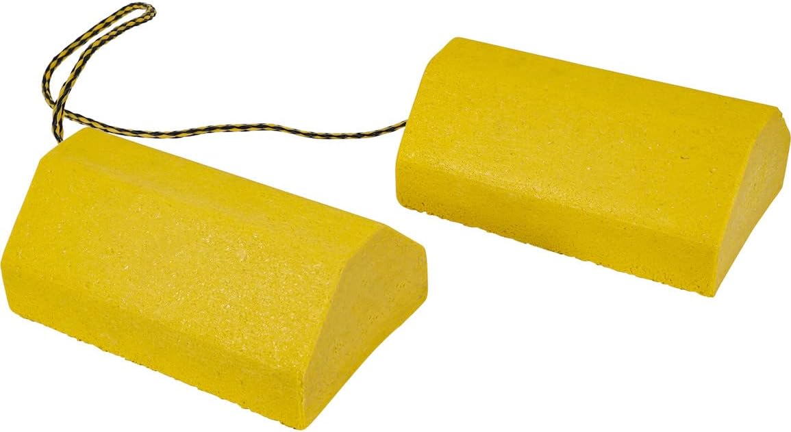 Buyers Products WC9642Y Yellow Small Wheel Chock Set, Lightweight Composite Construction, 32.75 Inch Rope, Ideal for Vehicle Maintenance and Storage, Aviation and Tractors