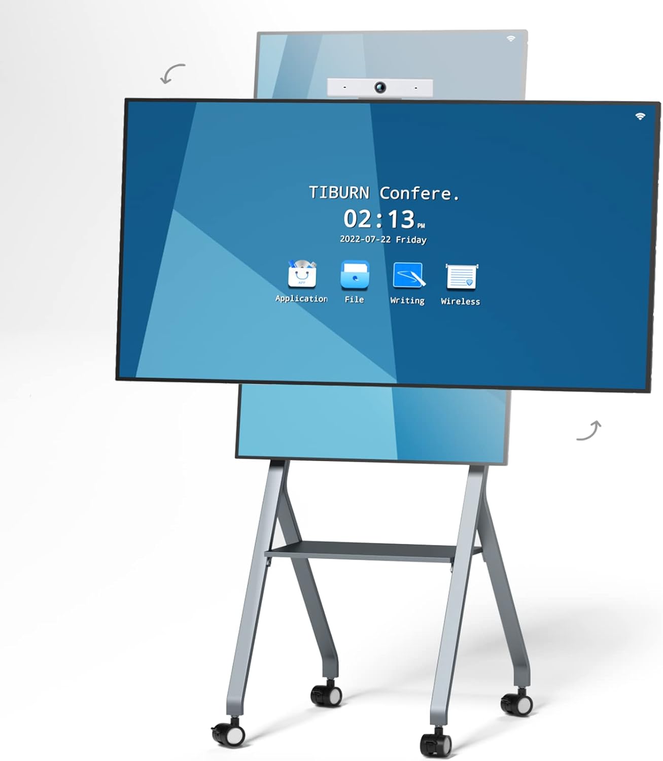 Interactive Whiteboard, TIBURN 55″ S2-C 4K UHD Smart Whiteboard with Auto Framing Camera, Rotating Adaptive Nano Capacitive Smart Board, Digital Board for Home and Business (Includes Rotatable Stand)