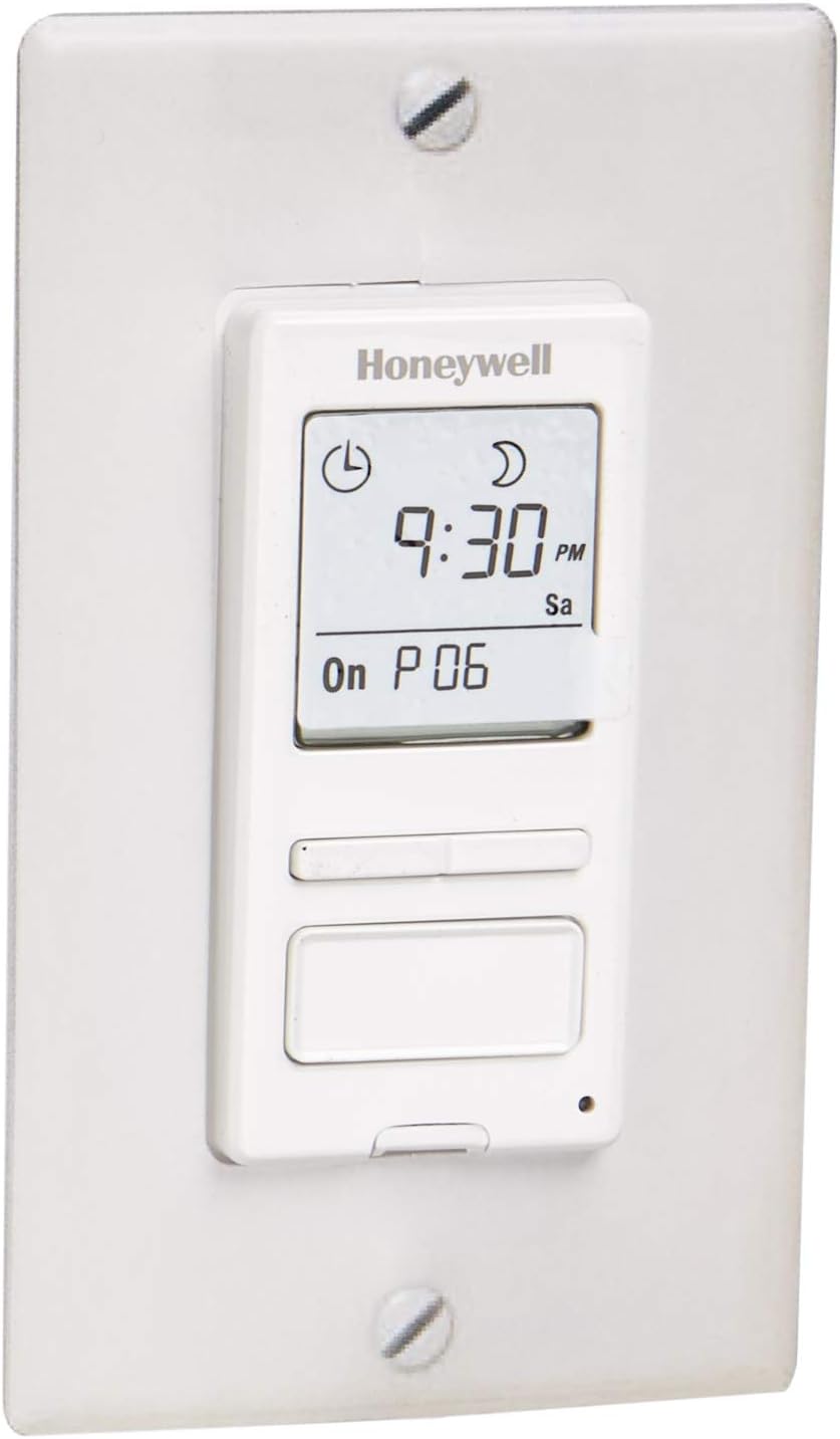 Honeywell RPLS540A ECONOSwitch Programmable Timer Switch, White (Requires 40 W Minimum), 1.5″D x 1.69″W x 4.06″H