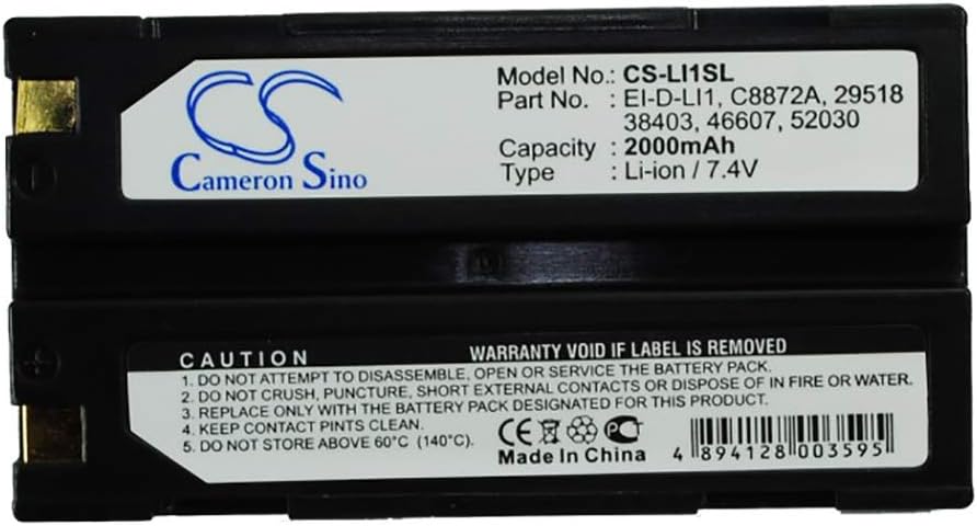 C S 2000mAh/7.4V Replacement Battery for Spectralink Epoch 35 APS BC1071 Telxon TSC1 Data Collector Molicel 1821 1821E Hemisphere S320 S320 GNNS, fits part no EI-D-LI1 C8872A 29518 29518 38403 46607