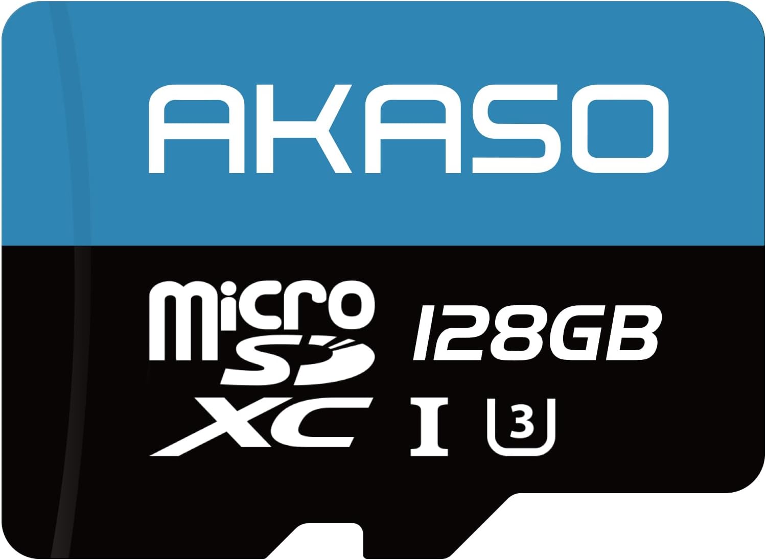 AKASO 128GB microSDXC U3 Memory Card with Adapter – Up to 100MB/s, UHS-I C10, U3, Full HD, 4K UHD, MicroSD Card