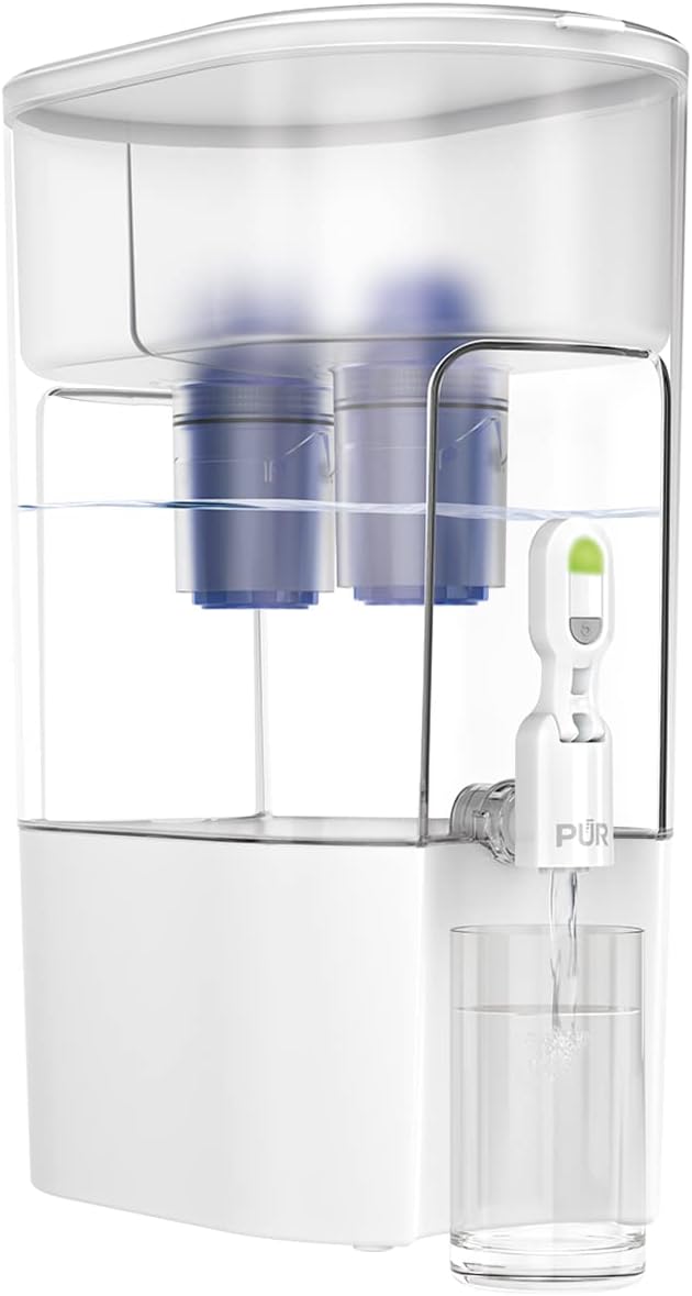 PUR XL 44-Cup Water Filter Dispenser with 2 Genuine PUR Filters, Largest Available, 44-Cup Capacity, 2-in-1 Powerful, Faster Filtration, Dishwasher Safe, (PDI4000Z)