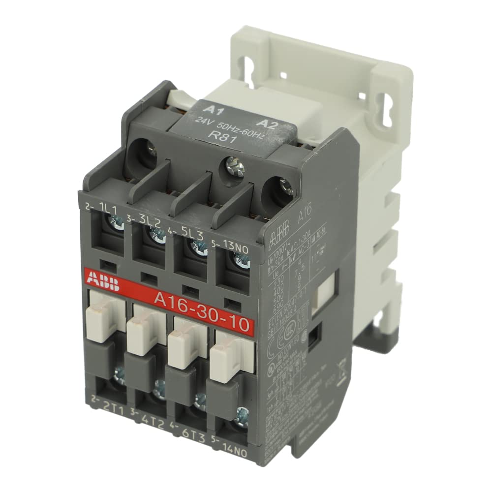 A16.30.10 24V 50HZ | 1SBL181001R8110 | A16-30-10 24V 50/60HZ | ABB 3 Pole CONTACTOR, 24V 50/60HZ, 7.5KW (AC-3), 3NO, 1NO Auxiliary Contact