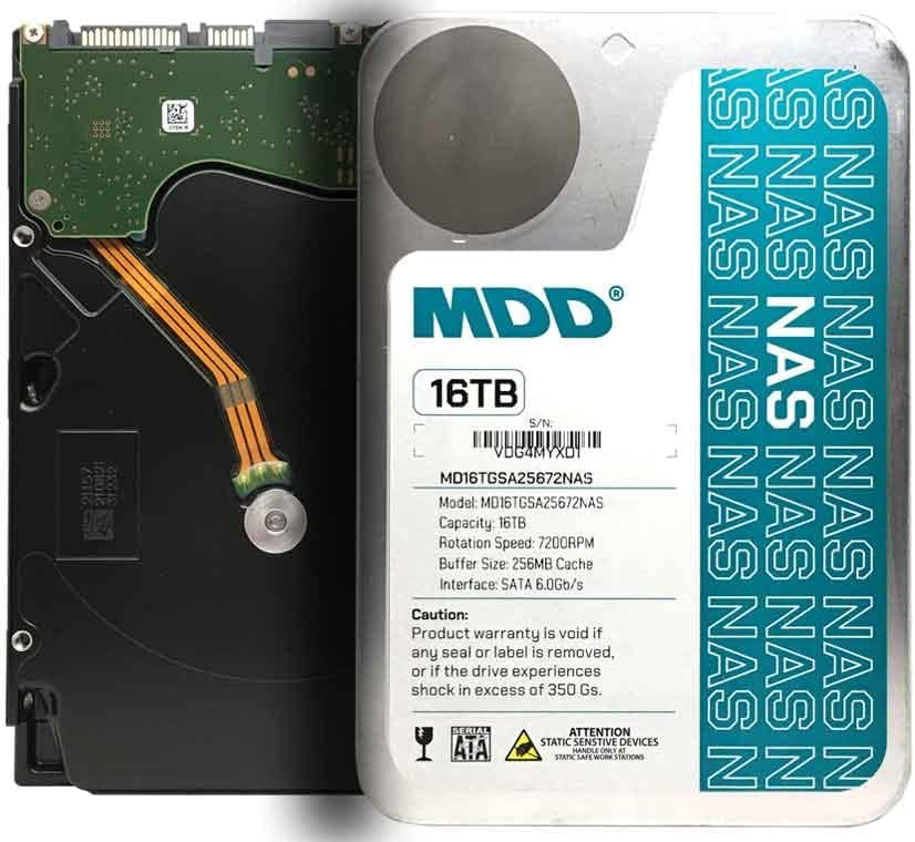 MDD (MD16TSATA25672NAS) 16TB 7200RPM 256MB Cache SATA 6.0Gb/s 3.5inch NAS Hard Drive – 5 Years Warranty (Renewed)