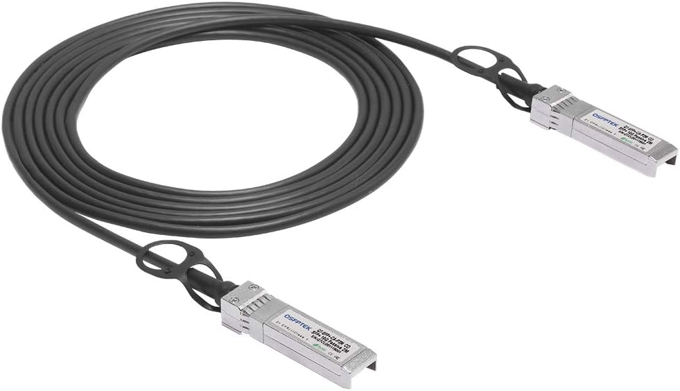 QSFPTEK 10G SFP+ DAC Cable, 2m (7ft) 10gbe SFP+ to SFP+ Passive Direct Attach Copper Twinax Cable for Cisco SFP-H10GB-CU2M, Ubiquiti, D-Link, Netgear, Open Switch Devices