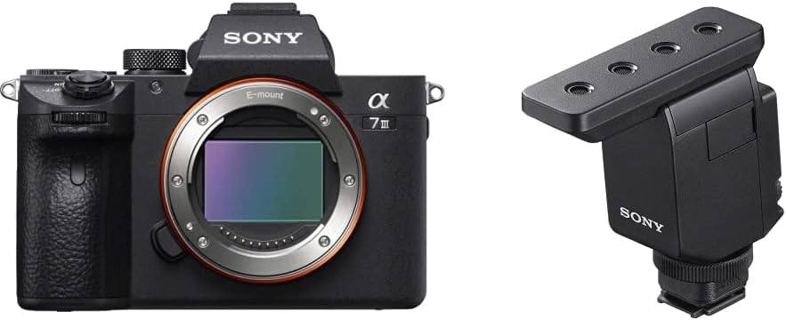 Sony a7 III ILCE7M3/B Full-Frame Mirrorless Interchangeable-Lens Camera, Base Configuration,Black Digital MI Shotgun Microphone with Beamforming Technology for Three switchable directivities