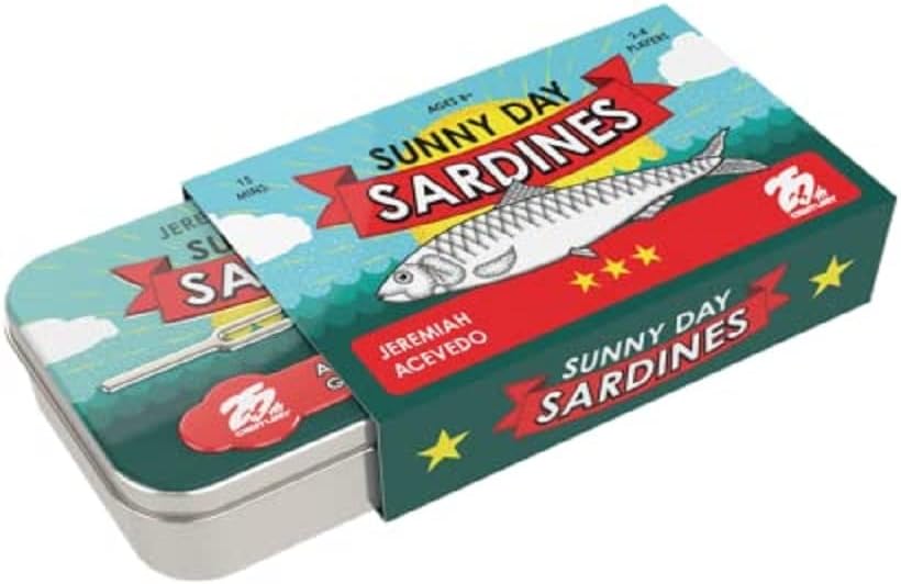 Sunny Day Sardines, Bite Sized Travel Card Game for 2 to 4 Players, Comes in a Mint Tin – 25th Century Games