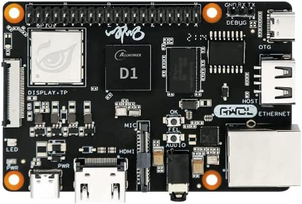 Sipeed Nezha Allwinner D1 64bit RISC-V AIoT Linux Single Board Computer with 2GB DDR3 RAM 256MB Nand Flash Onboard 2.4GHz WiFi4 BT Gigabit Ethernet for lOT Application Support Tina Debian RTOS