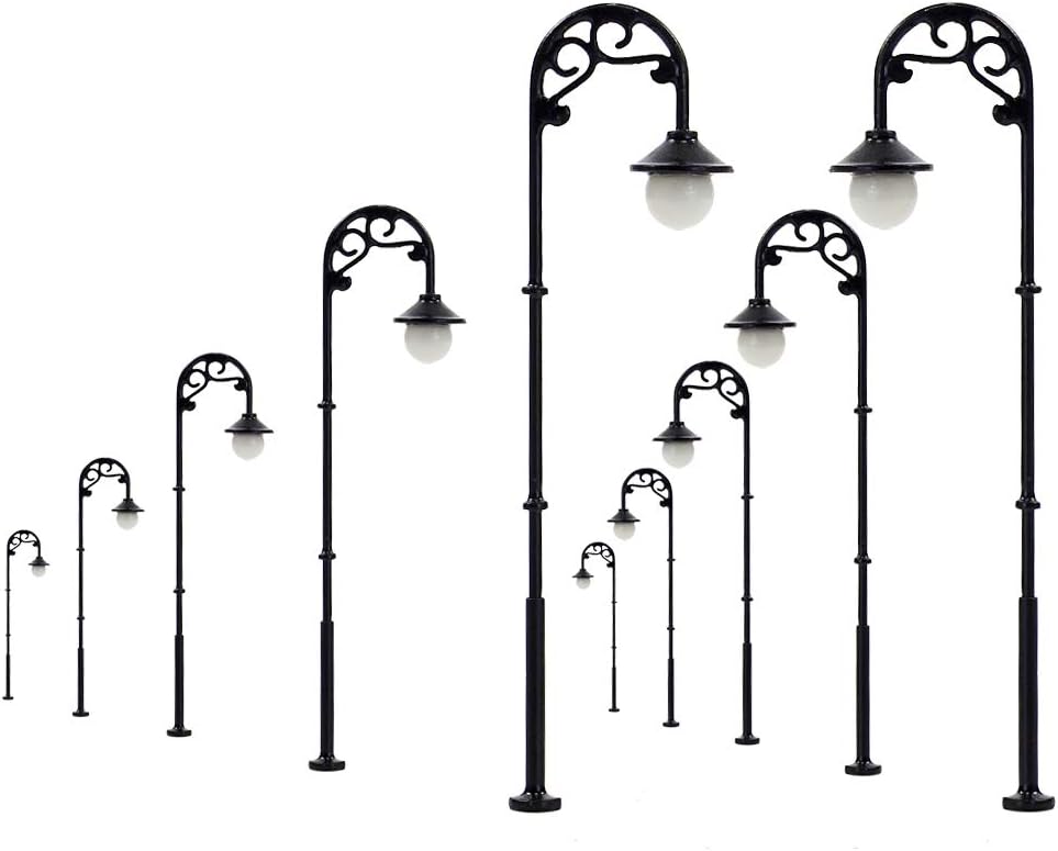 LYM56 10pcs Model Railway 1:87 Street Lights HO Scale 63mm or 2.48inch Single Head Lamps LEDs