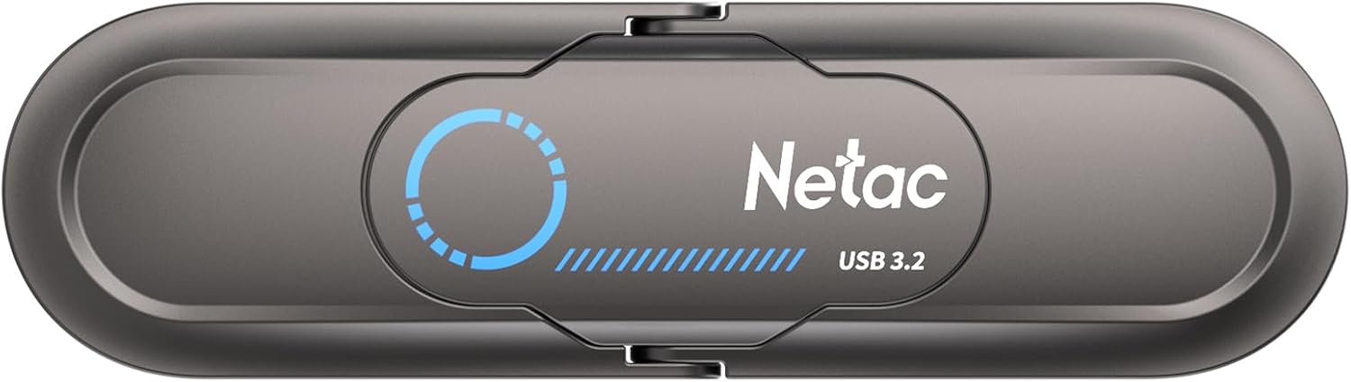 Netac 256GB Portable External USB Solid State Drive, up to 1,000MB/s Type-c and USB 3.2 Dual Interface Security Protection for Data Storage, Expansion of Storage for Photos/Videos/Music/Files, US9