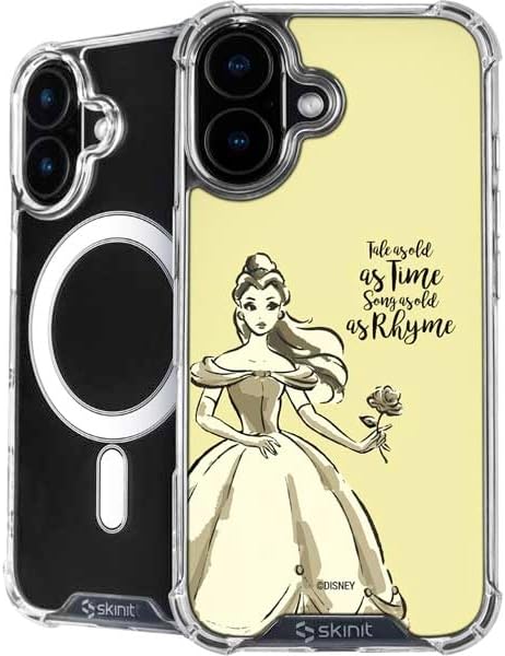 Skinit Phone Case Compatible with MagSafe iPhone 16 – Officially Licensed Disney Princess Belle Tale As Old As Time Art Design