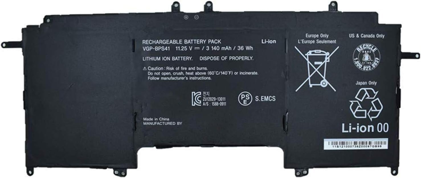 VGP-BPS41 BPS41 Replacement Laptop Battery for Sony Vaio Flip 13 SVF13N SVF13N13CXB SVF13N18SCB SVF13N17SCB SVF13NA1PT(11.25V 36wh)