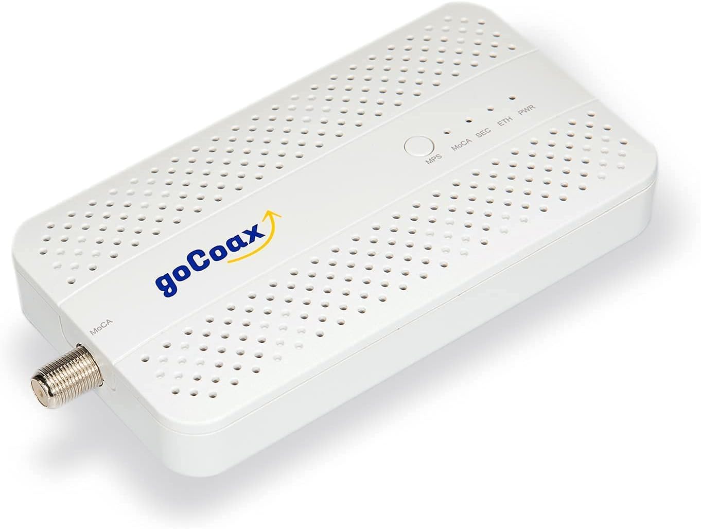 goCoax MoCA 2.5 Adapter with 2.5GbE Ethernet Port. MoCA 2.5. 1x 2.5GbE Port. Provide 2.5Gbps Bandwidth with existing coaxial Cables. White(Single, MA2500D)