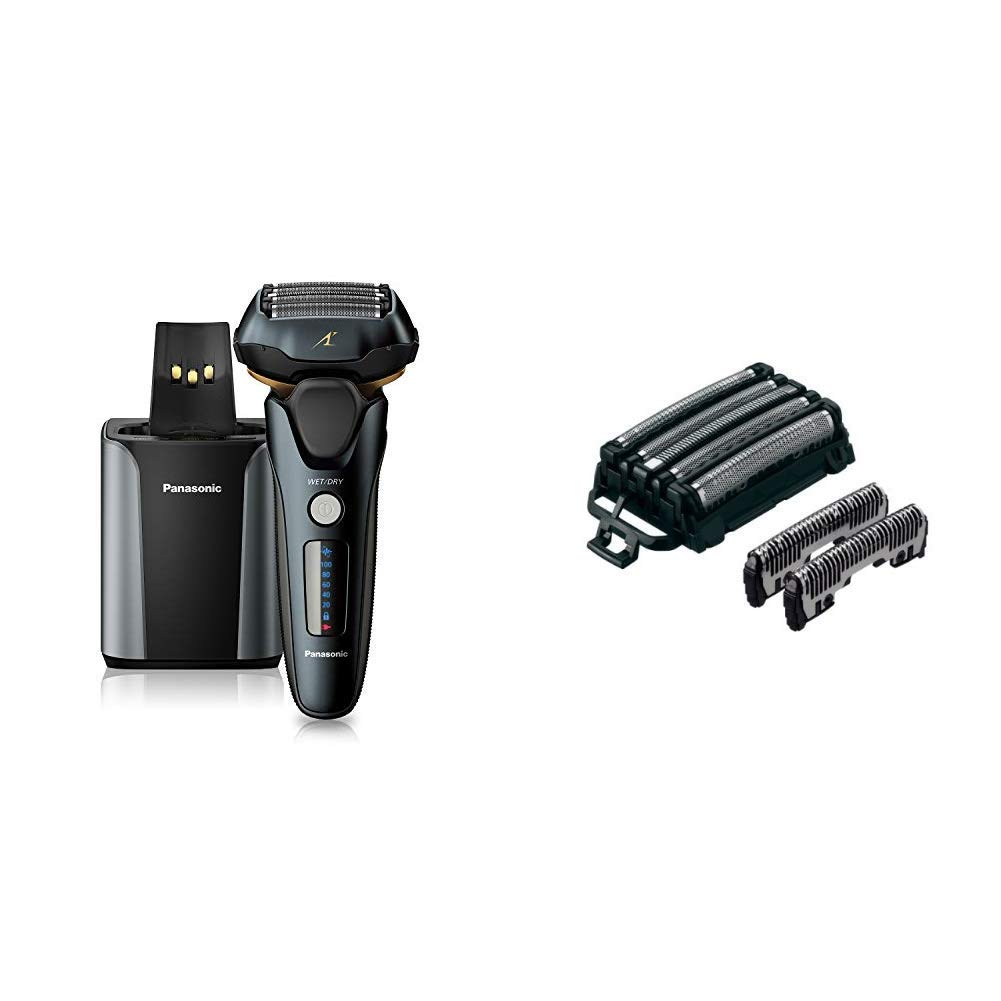 Panasonic Arc5 wet/Dry Electric Shaver & Trimmer for Men, 16-D Flexible Pivoting Head & Auto Cleaninwith WES9032P Men’s Electric Razor Replacement Inner Blade & Outer Foil Set