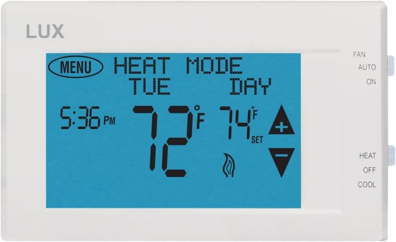 Lux LTX9600TS 7 Day Digital Programmable Thermostat for Home Use; 2 Heat, 1 Cool