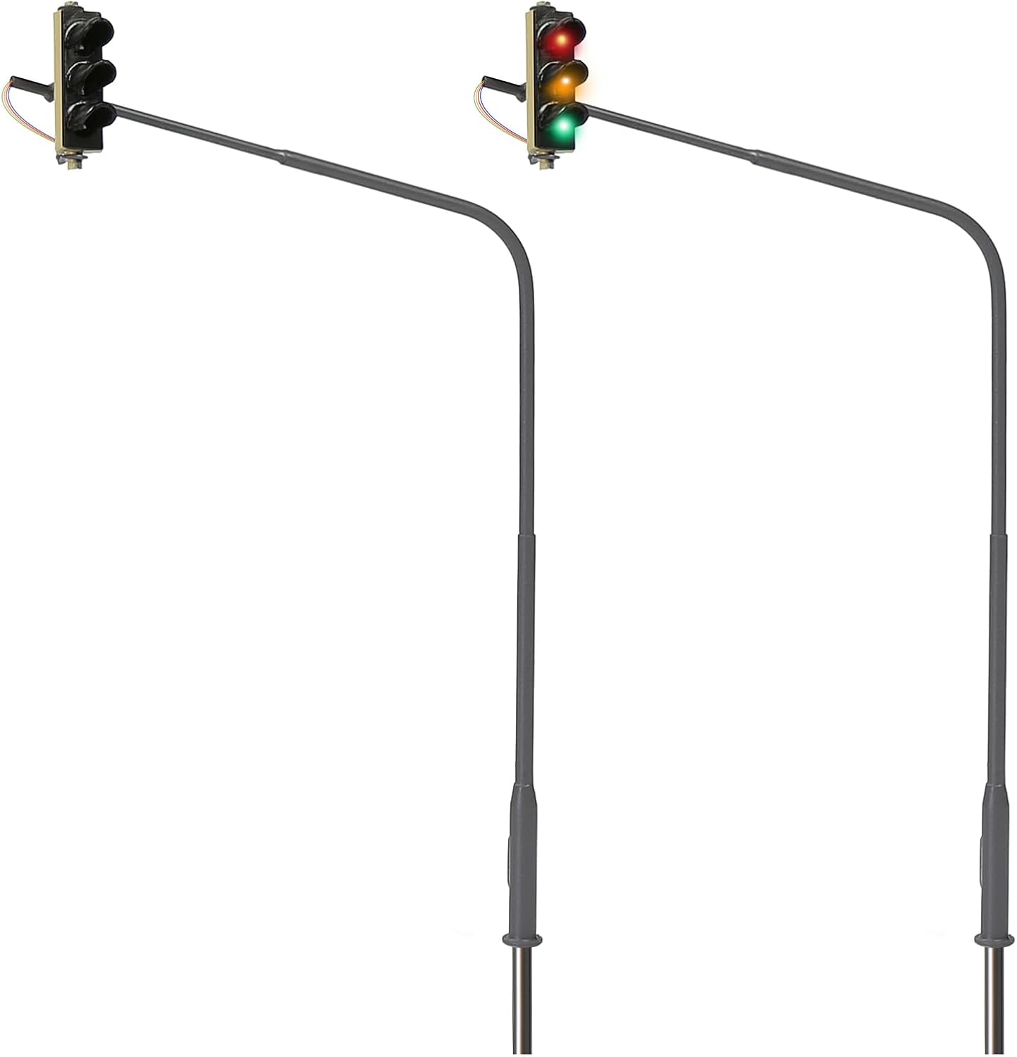 2pcs HO Scale 1:87 Traffic Signals City Motorway Crossing Right Lights Model Railway (3 LEDs)