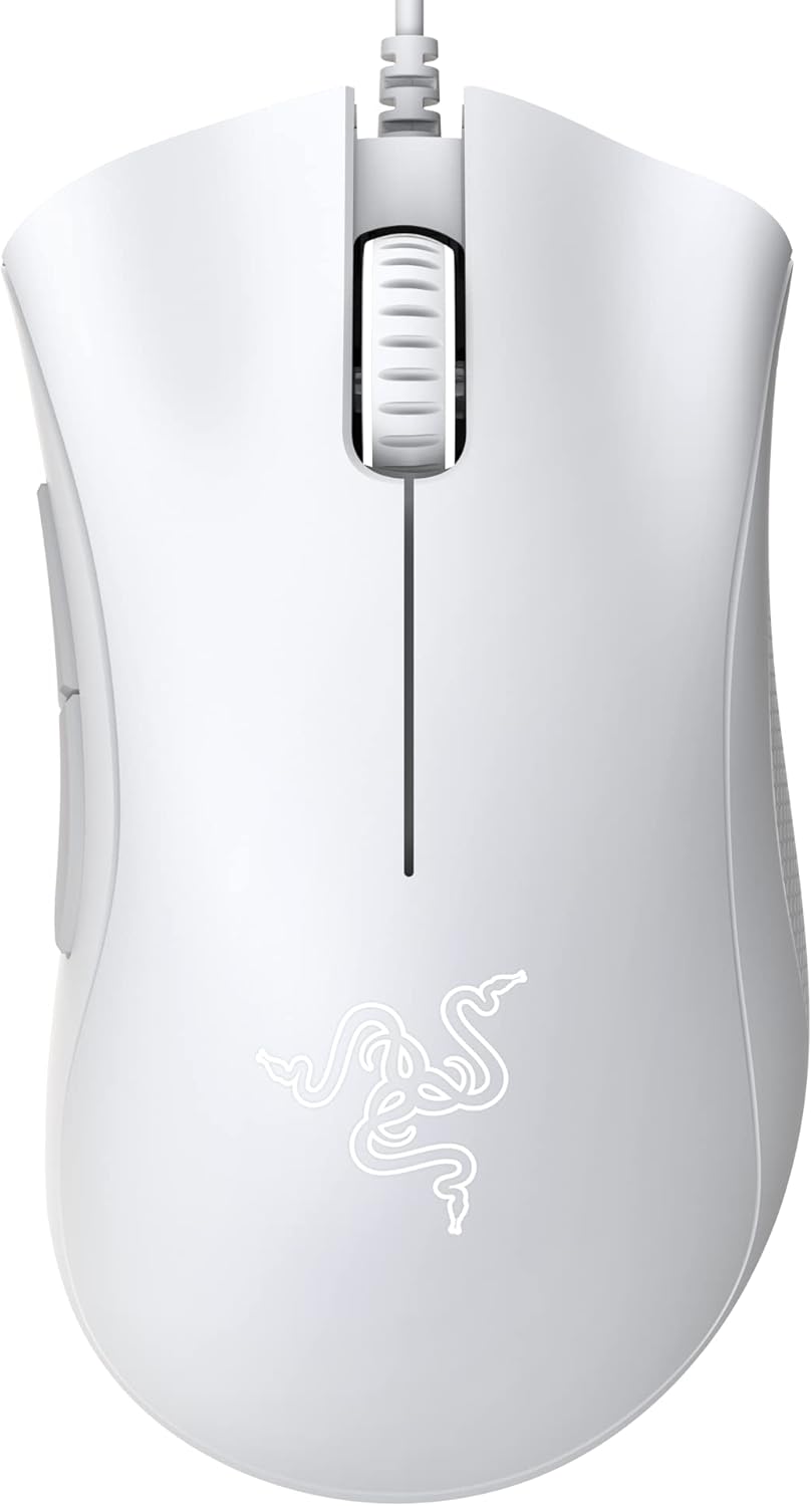 Razer DeathAdder Essential Gaming Mouse: 6400 DPI Optical Sensor – 5 Programmable Buttons – Mechanical Switches – Rubber Side Grips – Mercury White