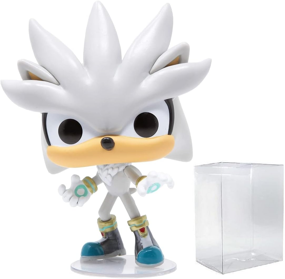 POP Sonic The Hedgehog 30th Anniversary – Silver The Hedgehog Vinyl Figure (Bundled with Compatible Box Protector Case) Multicolored 3.75 inches