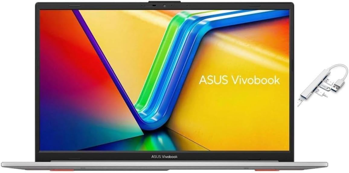 ASUS Vivobook Go 15.6” FHD Laptop | AMD Ryzen 5 7520U(Beat i7-1255U) Processor | AMD Radeon Graphics | Silver | 8GB RAM | 1024GB SSD | Windows 11 Home | Bundle with USB 3.0 Hub