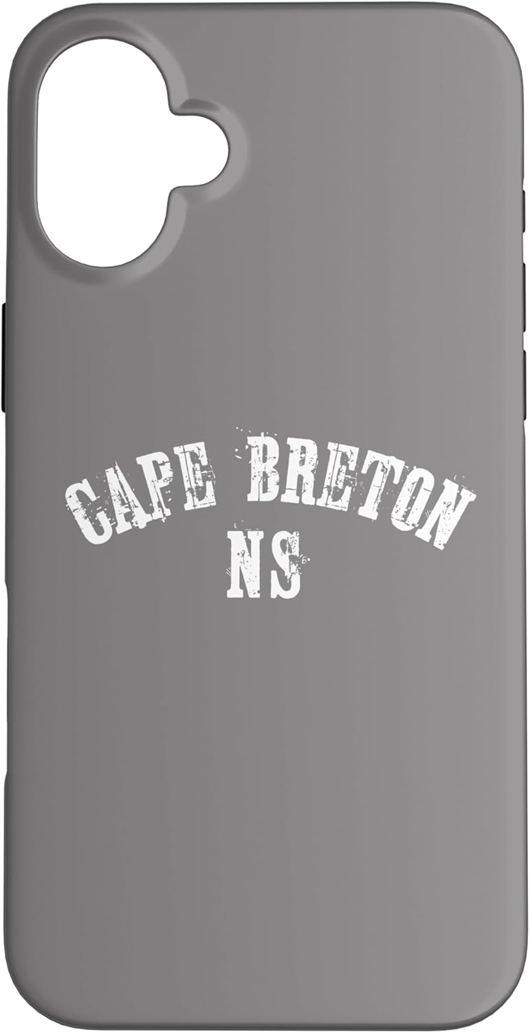 iPhone 16 Plus Cape Breton Nova Scotia Canada Rustic Bold Text Souviner Case