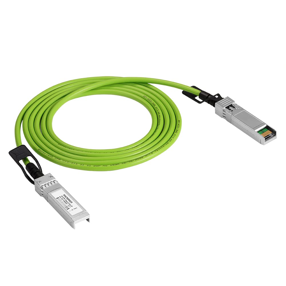 [Green] Data Center SFP+ DAC, 10 Gigabit Ethernet SFP+ Passive DAC Patch Cable, for Ubiquiti UniFi UC-DAC-SFP+, Cisco, Mikrotik, Supermicro, Fortinet, Meraki and More Switches, 0.2M(6.6ft)