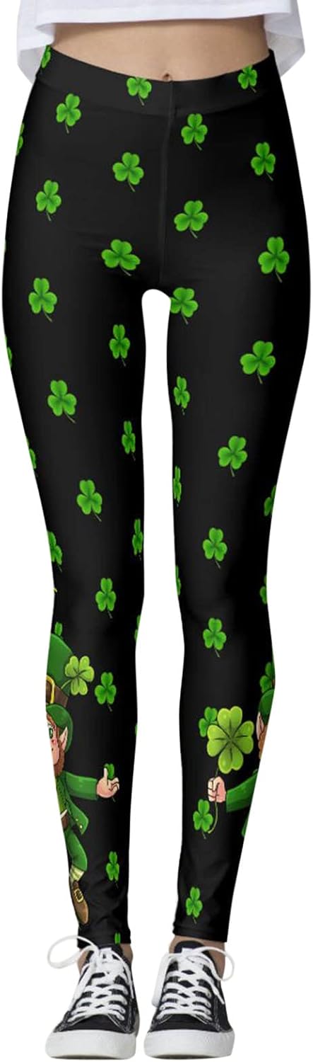 St Patricks Day Leggings Leggings for Women Leggings with Pocket High Waisted Leggings for Women Black Patterned Tights Pattern Tights Ladies Tights Maternity Pants Work Pants Dress Pants