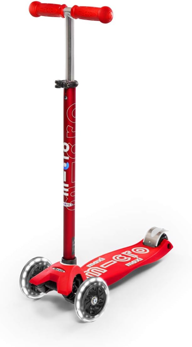 Micro Kickboard – Maxi Deluxe LED – Three Wheeled, Lean-to-Steer Swiss-Designed Micro Scooter for Kids with Motion-Activated Light-Up Wheels for Ages 5-12 …