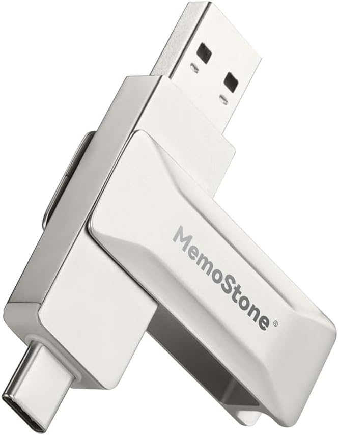 KingSpec MemoStone 256GB USB C+A External SSD Up to 550MB/s, Compact Pocket Design Portable Solid State Drives 3D NAND Flash, Compatible with Smartphone/Laptop/Tablet/PC