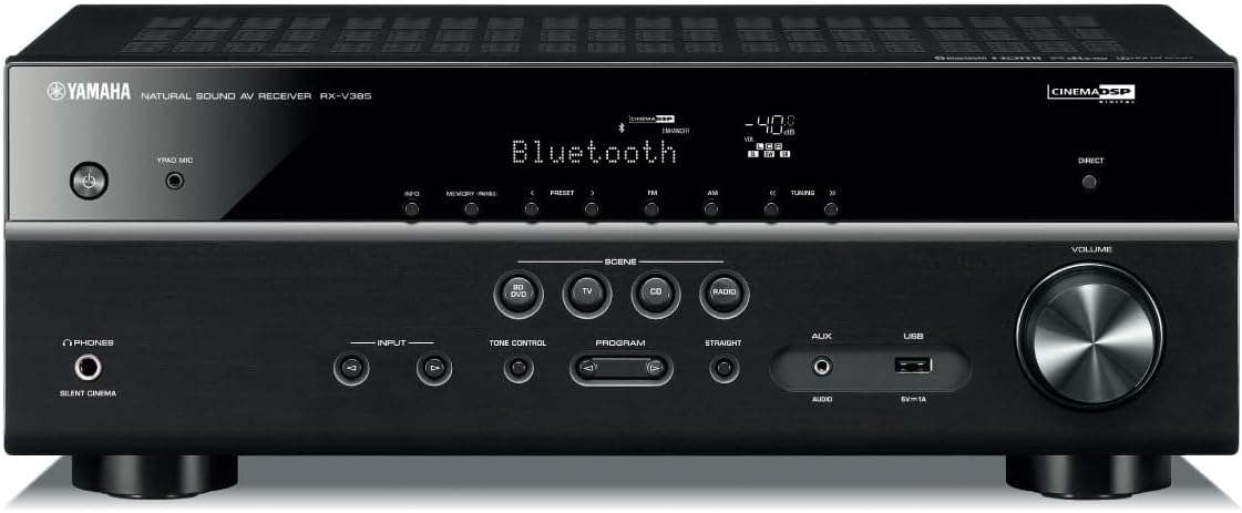 YAMAHA RX-V385 5.1-Channel 4K Ultra HD AV Receiver with Bluetooth