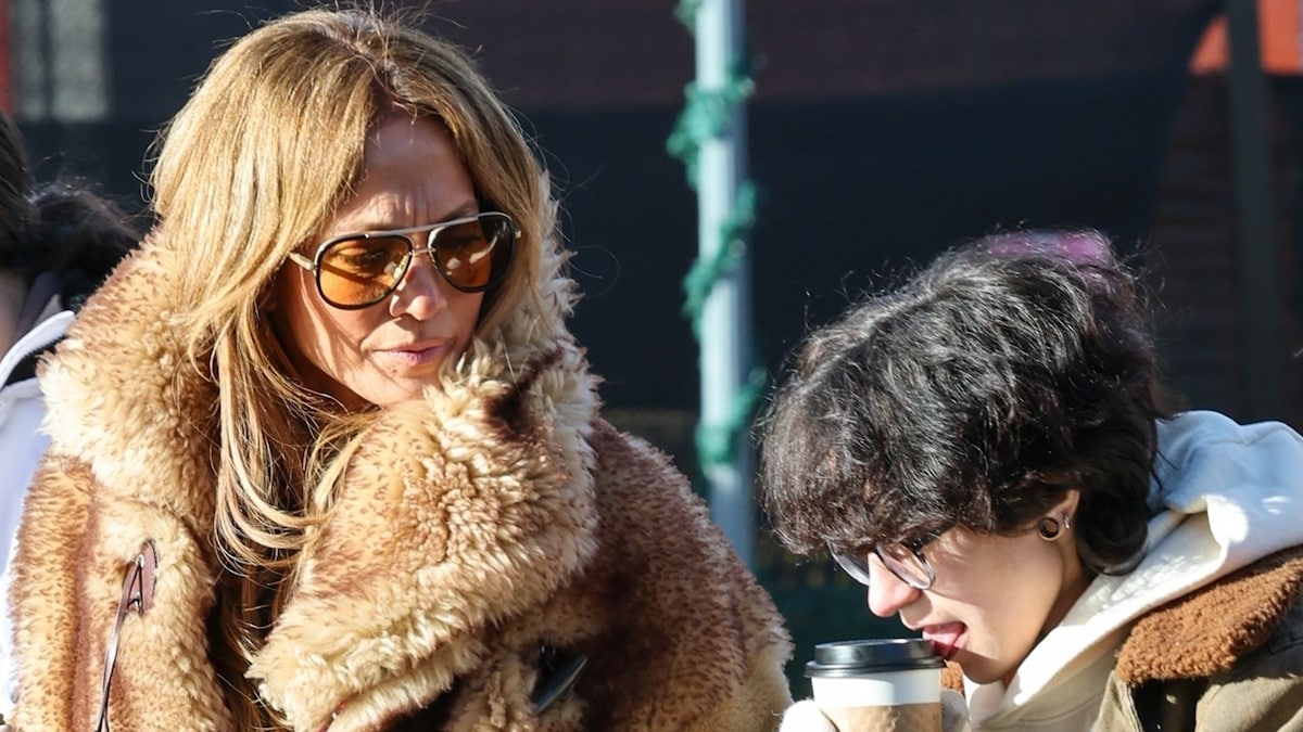 Jennifer Lopez and Emme go for a Christmas morning walk in Aspen