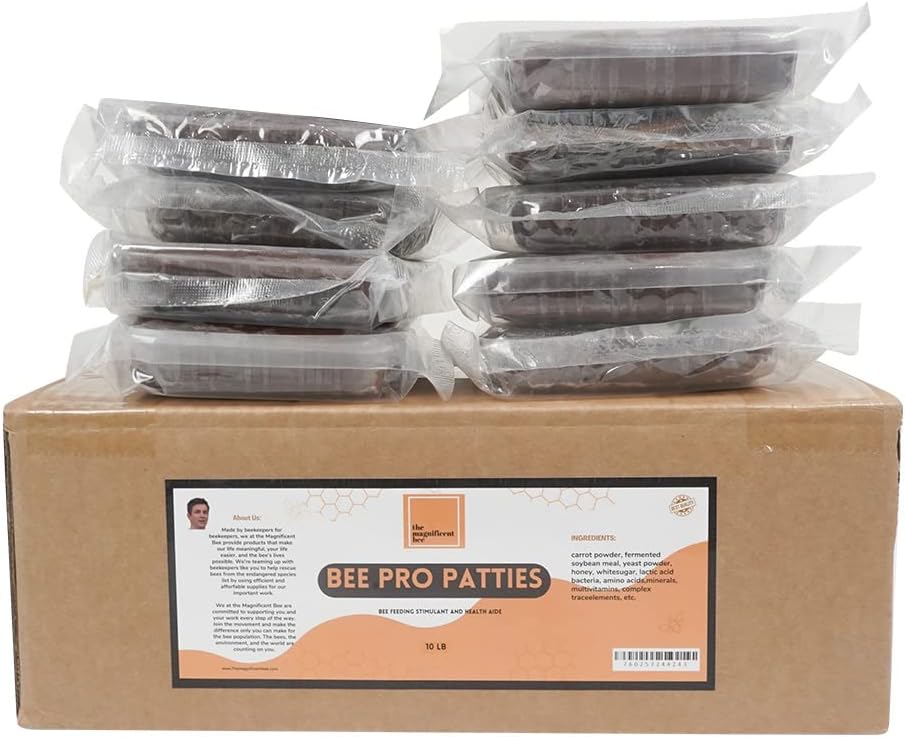 Bee Food Pro Patties, 10 Lbs, High Protein Pollen Substitute Patties with Vitamins, Antioxidants and Trace Mineral | USA Brand