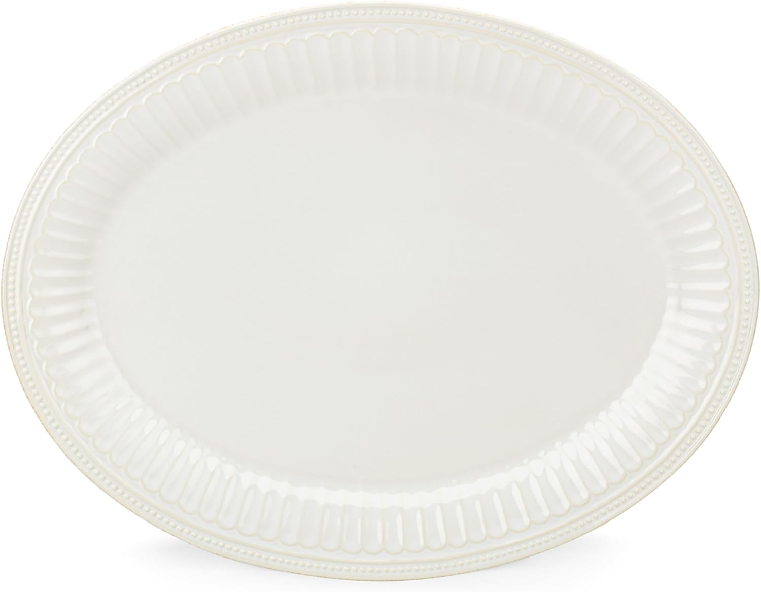 Lenox White French Perle Groove 16″ Oval Platter, 4.30 LB