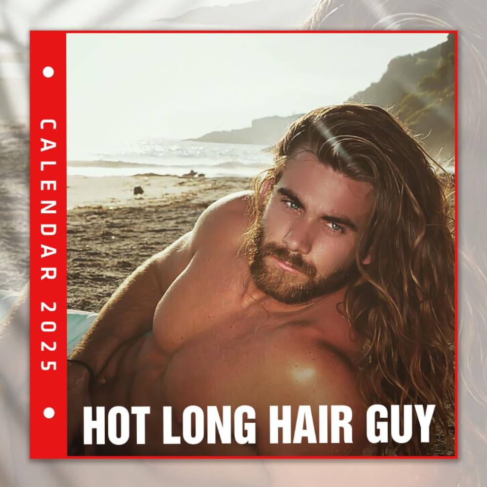 Hot Long Hair Guy Calendar 2025: A Yearly Planner Highlighting Attractive Men with Long Hair