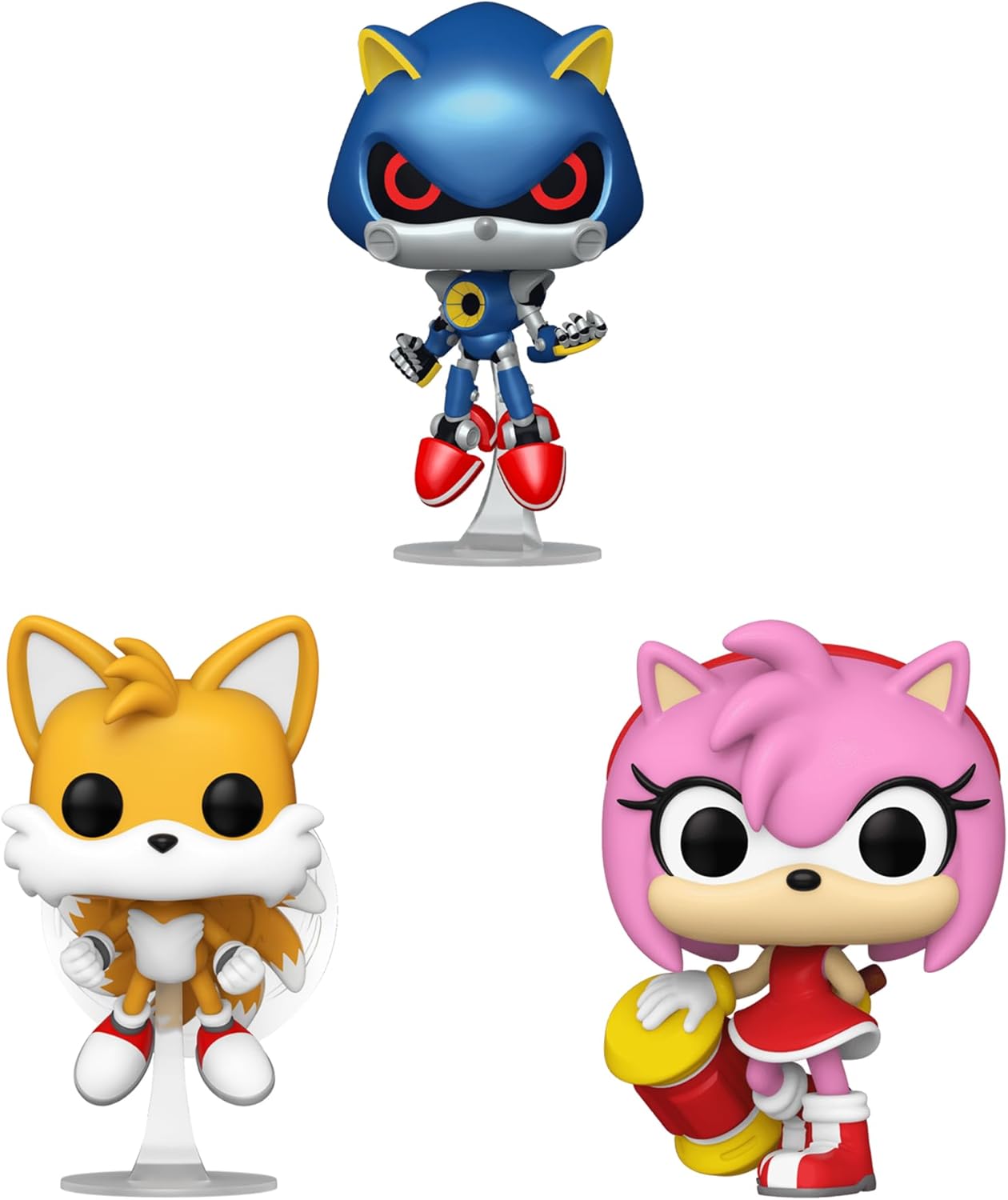 Funko Pop! Sonic The Hedgehog Set of 3 – Metal Sonic, Amy Rose and Tails (Flying) – Specialty Series Excl